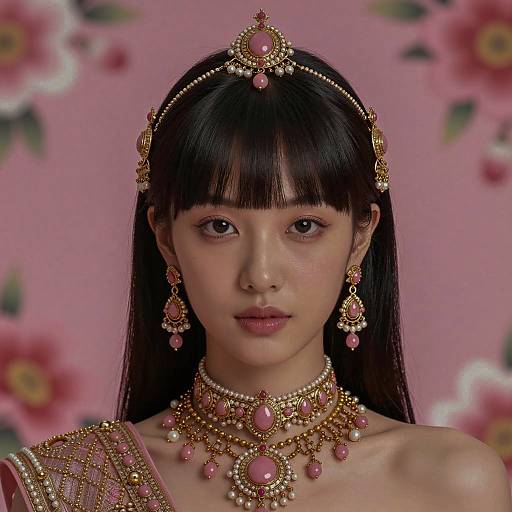 Elegant East Asian Portrait in Traditional Attire