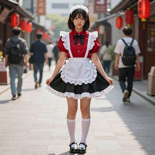 Urban Japanese Maid in Natural Light