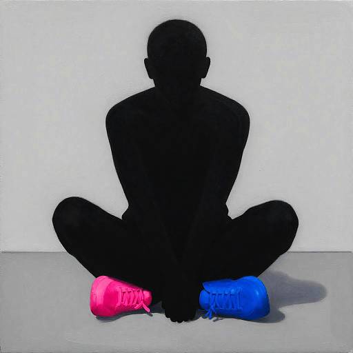 Minimalist Silhouette with Neon Sneakers