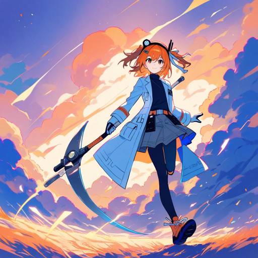 Confident Android Scientist in Fantasy Landscape