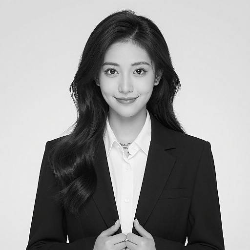 Black-and-White Portrait of Woman