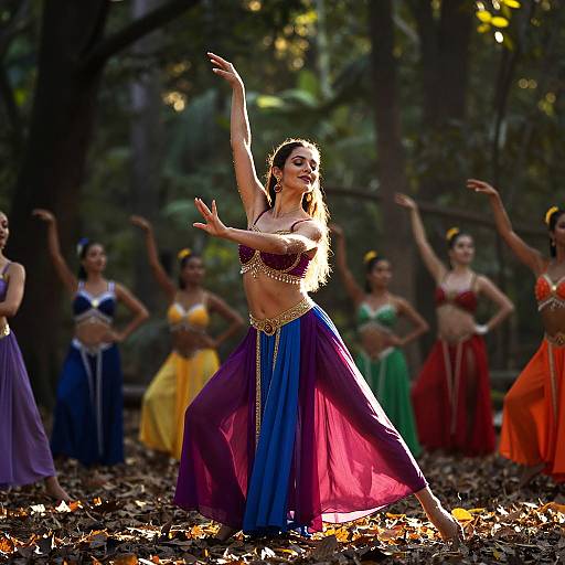 Graceful Dance Performance in Forest