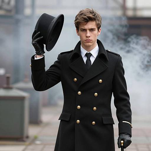 Elegant Young Man in Industrial Setting