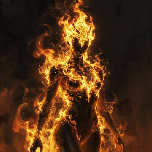 Fiery Crowned Dark Humanoid