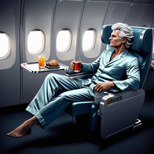 Solitary Traveler in Airplane Cabin Solitary Traveler in Airplane Cabin