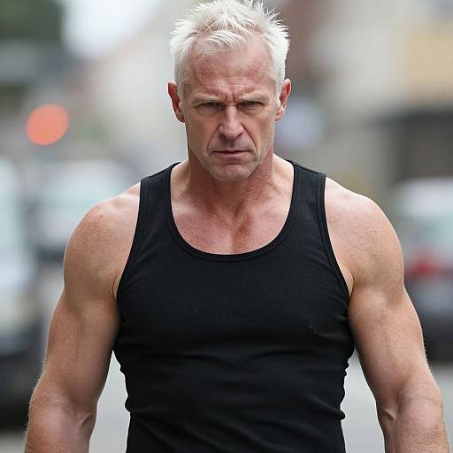 Muscular White-Haired Man Portrait