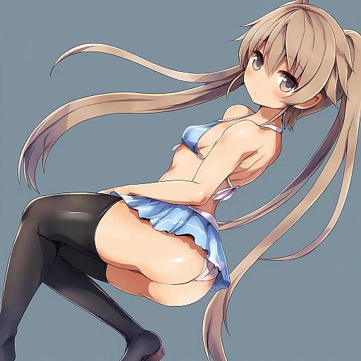 Illustration of Arisaka mashiro, ao no kanata no four rhythm in the style of Ubanis