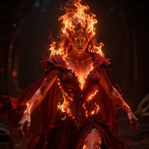 Ethereal Flame-Wreathed RPG Character