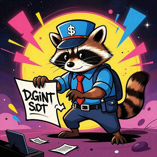 Cosmic Nightclub Raccoon Detective Art