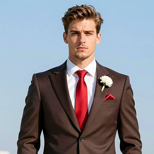 Handsome Groom in Dark Suit Portrait