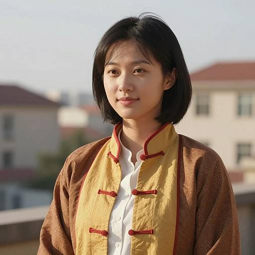 Young Asian Woman in Traditional Chinese Outfit