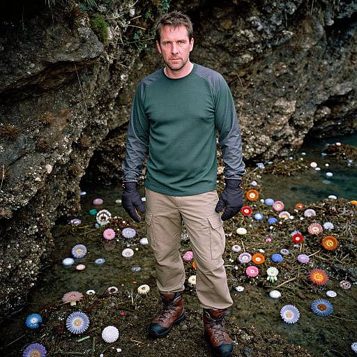 Adventurous Man at Secluded Cove