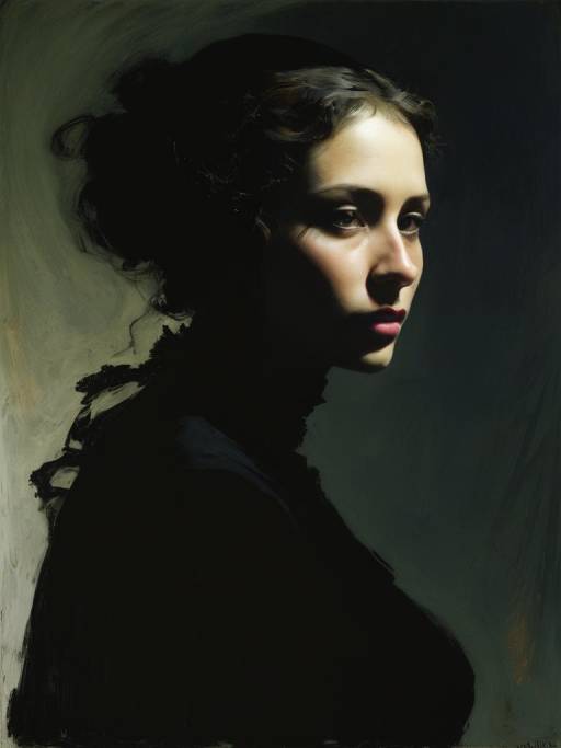 Portrait of Woman in Dramatic Lighting