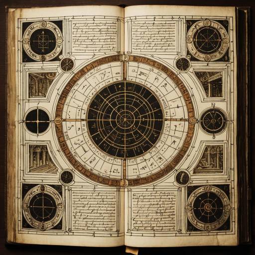 Ancient Manuscript Diagram with Intricate Circuitry