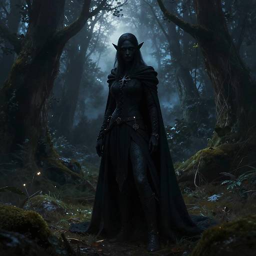 Majestic Shadow Elf in Twilight Forest