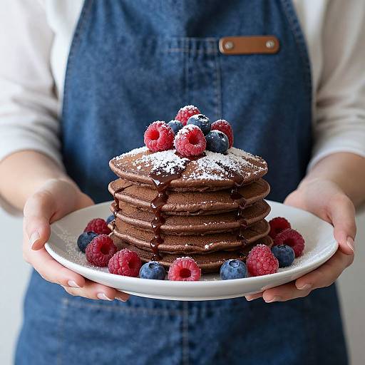 Chocolate Pancakes with Berries
