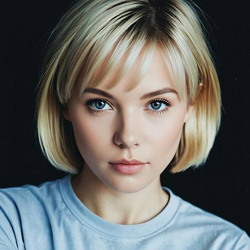 Realistic Portrait of a Blonde Girl