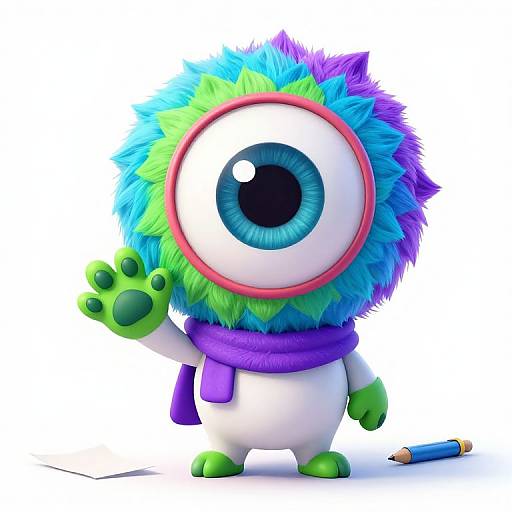 Quirky Pixar Character Vector Art