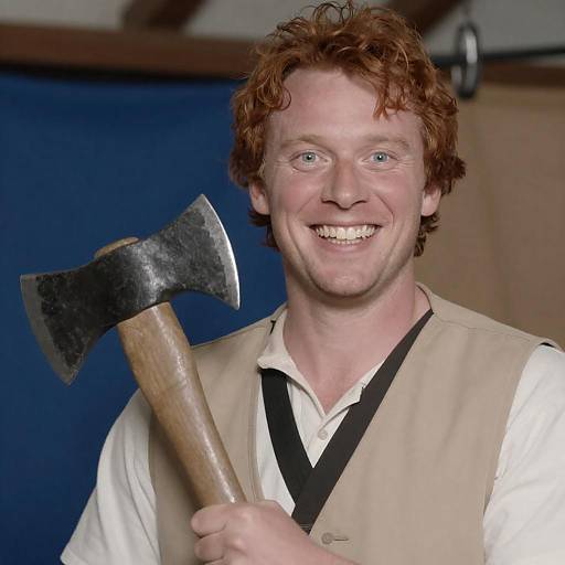Cheerful Man with an Axe Portrait
