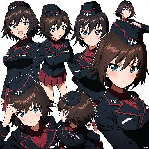 Illustration of Hida ema, girls und panzer in the style of No+bi=