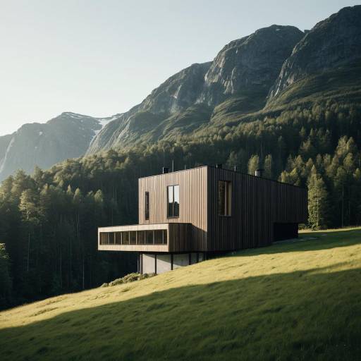 Scandinavian Minimalist Wooden House in Mountain Valley