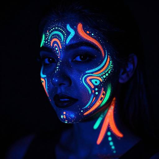 Neon Face Paint with Fluorescent Glow