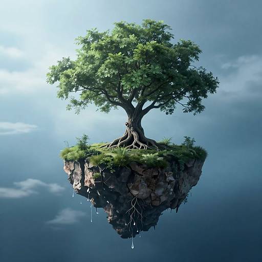 Solitary Tree on Floating Island