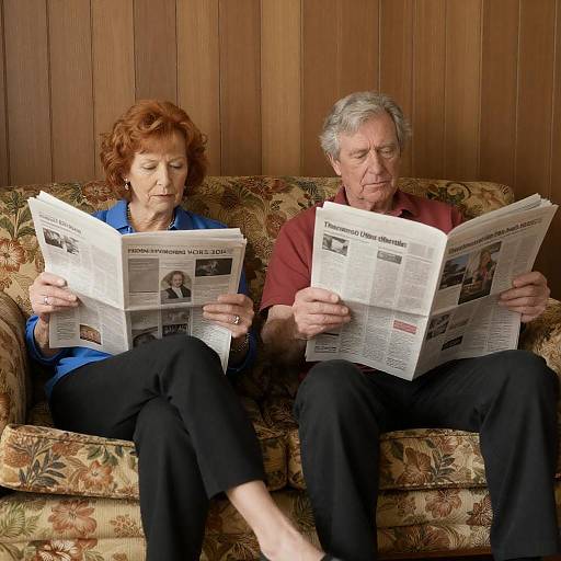 Cozy Senior Couple in Floral Living Room