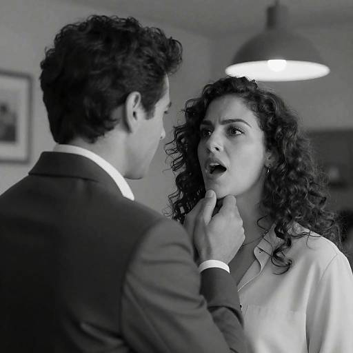 Intense Black-and-White Portrait Scene