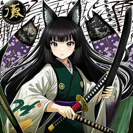 Illustration of Anabuki tomoko, world witches series in the style of Kakao (chocolate land)