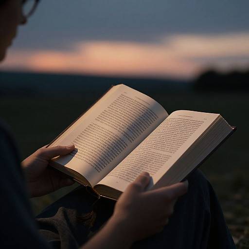 Solitary Figure Immersed in Knowledge