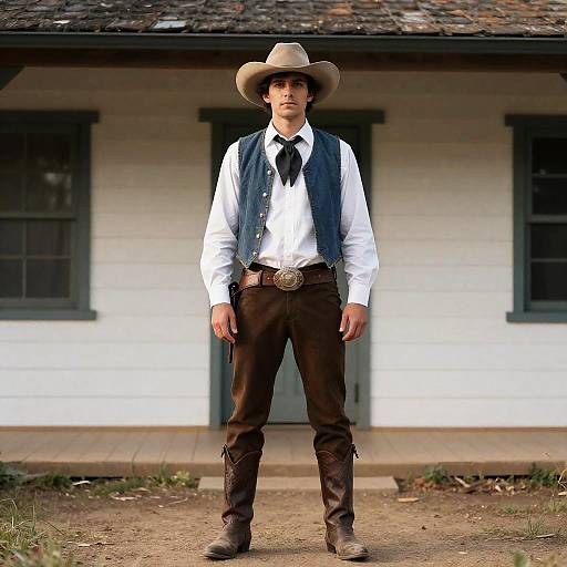 Adult Male in Old West Cowboy Costume