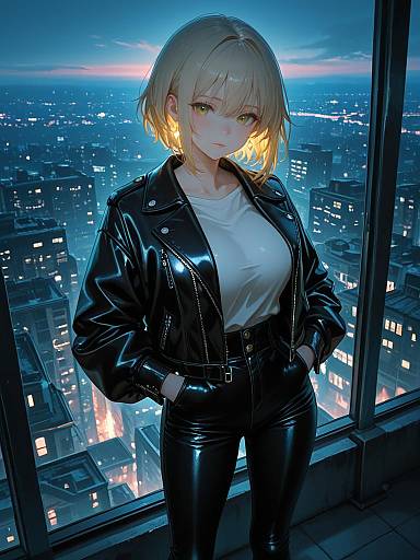 Edgy Fashion Portrait of Confident Woman