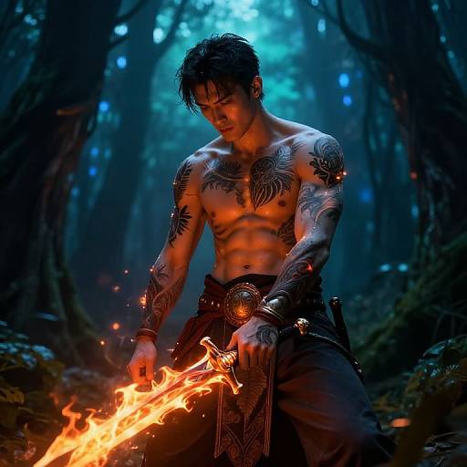 Glowing Tattooed Fantasy Hero