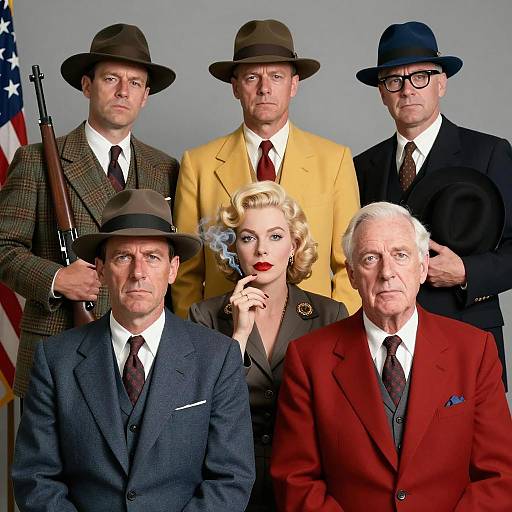 1940s Styled Group of Six Portrait