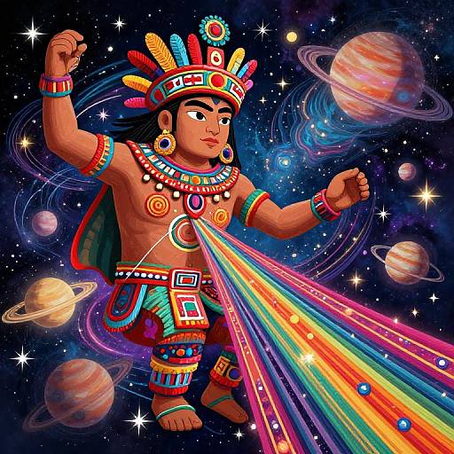 Surreal Cosmic Wiracocha Over Andes