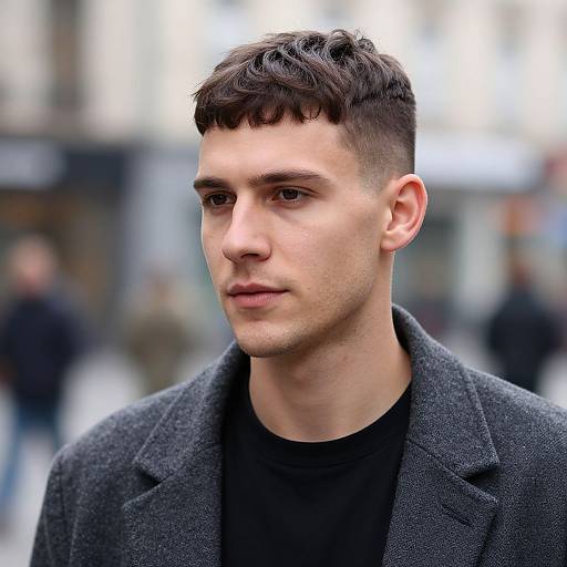 European Man with Modern Bowl Cut