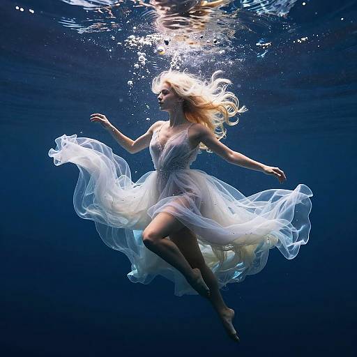 Ethereal Underwater Blonde Model