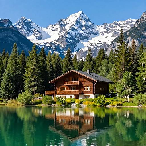 Serene Emerald Lake Lodge Scene
