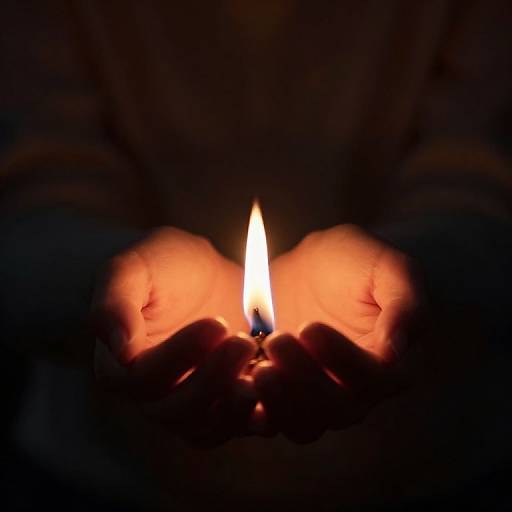 Hands Embracing Flame of Hope
