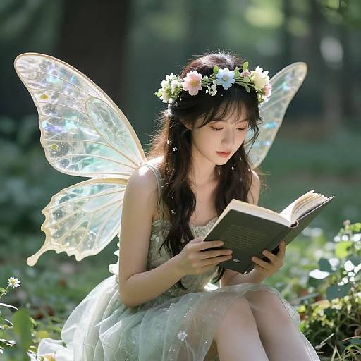 Fairy Reading in Enchanted Forest