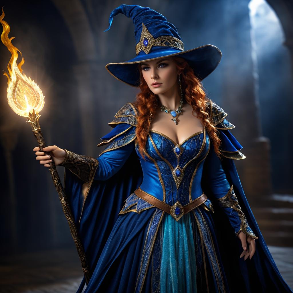 Photorealistic Sorceress in Lifelike Detail