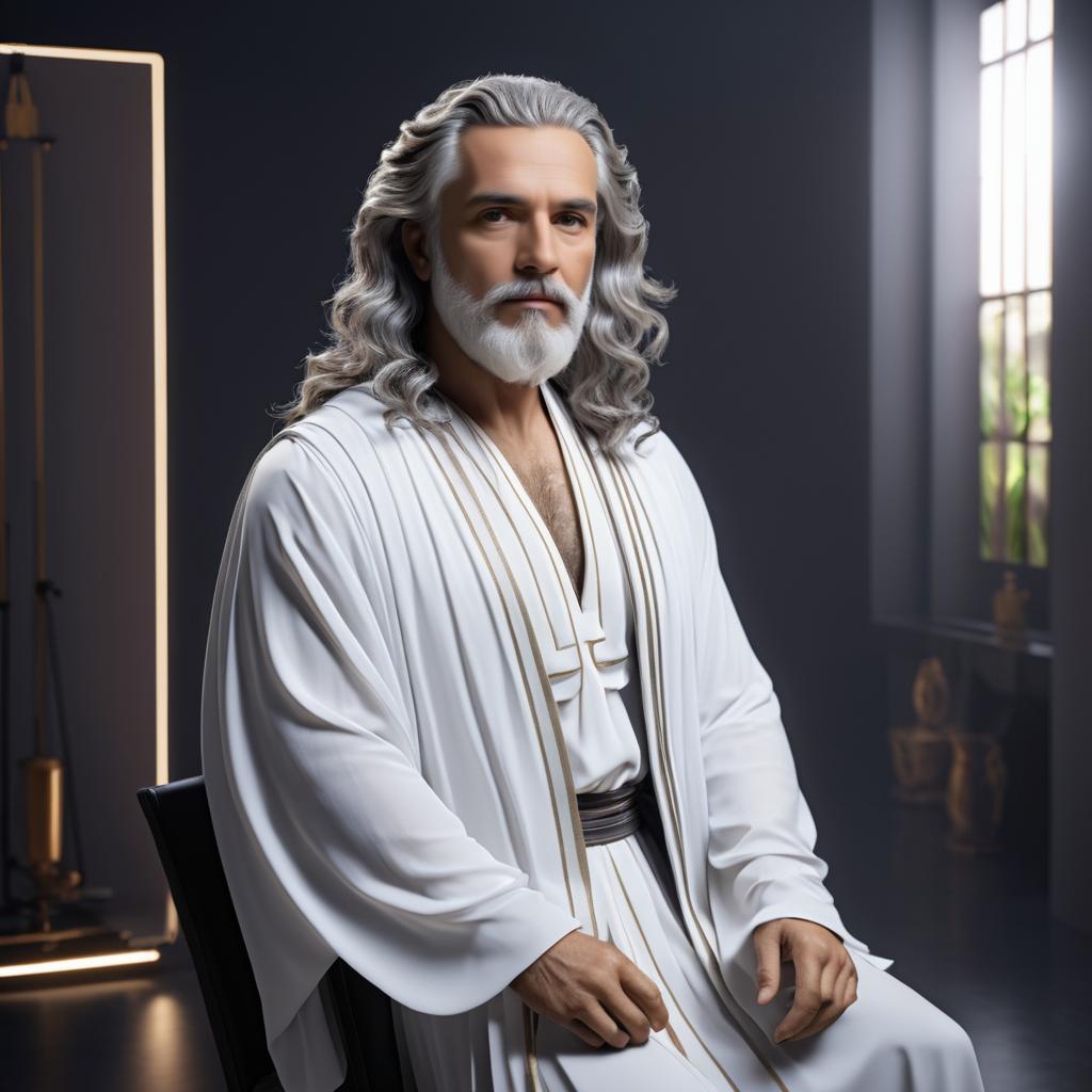 Realistic Male Photoshoot of Greek Philosopher