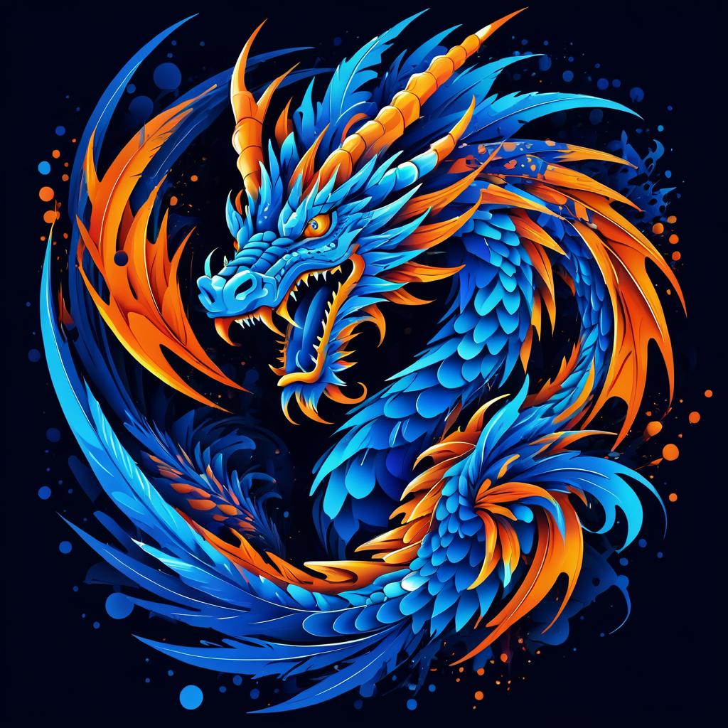 Vibrant Graffiti Dragon T-Shirt Design