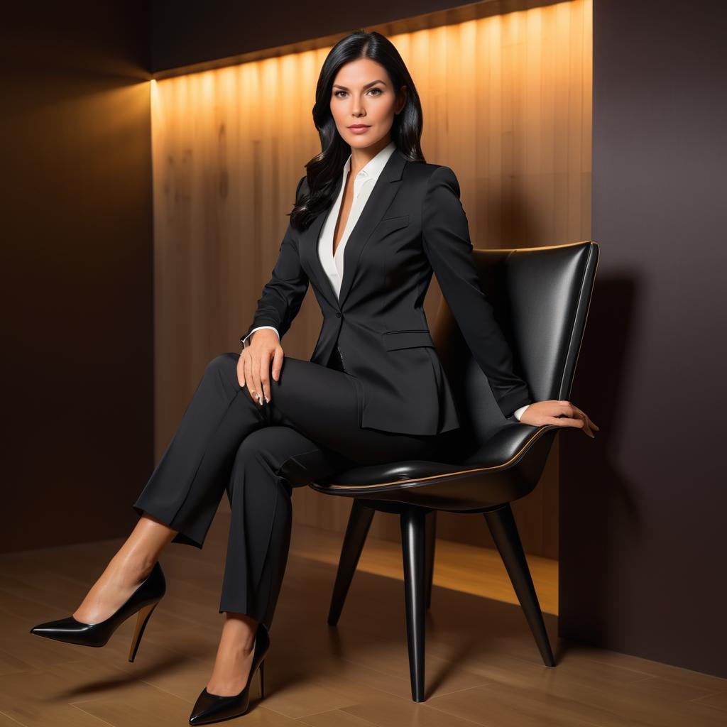 Confident Businesswoman in Warm Lighting