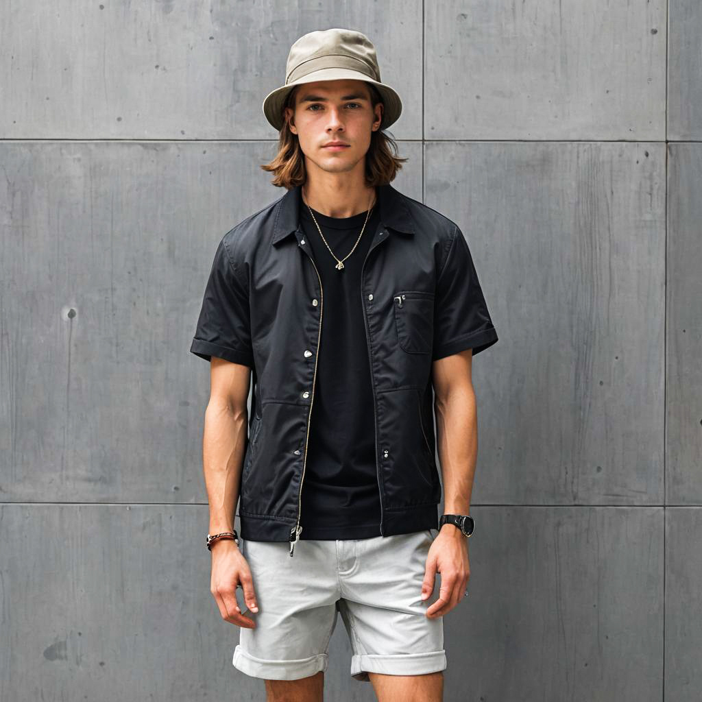 Trendy Young Man in Street Style