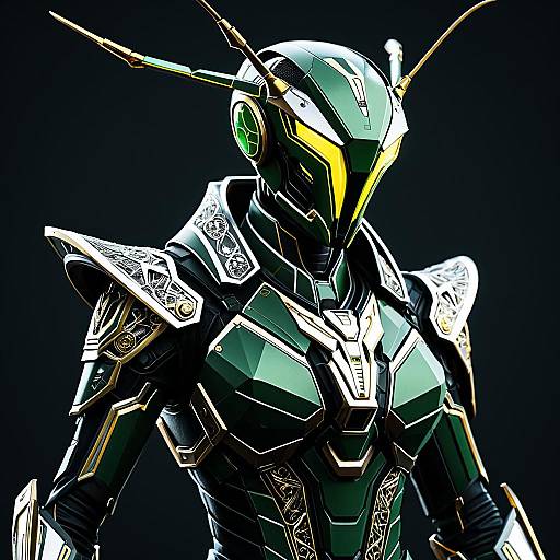 Sleek Mantis Exoscout in Sticker Art