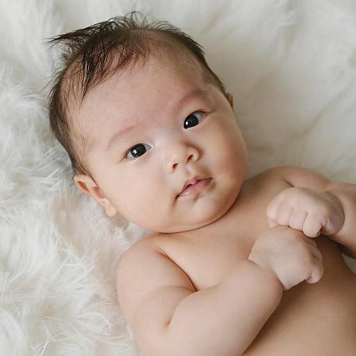 Charming Baby Portrait on Fluffy Blanket
