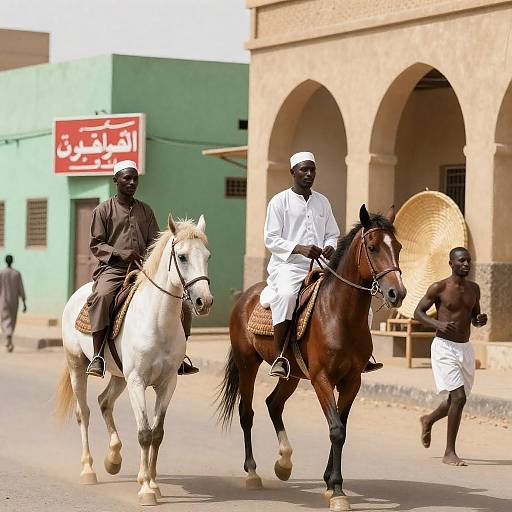 Vibrant Street Scene in Sudan