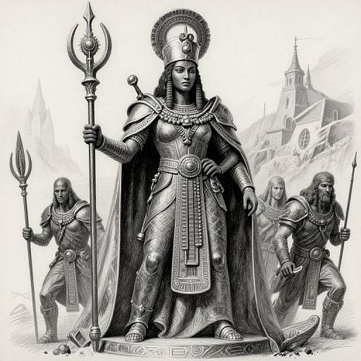 Charcoal Sketch of Queen Khalida Nefereta